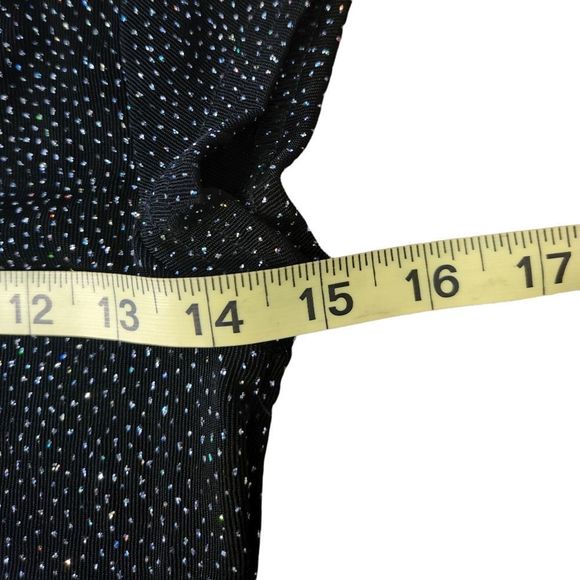 XOXO Shirt Vintage Sparkles Short Sleeve Scoop Neck Black Womens Size small - Picture 13 of 14